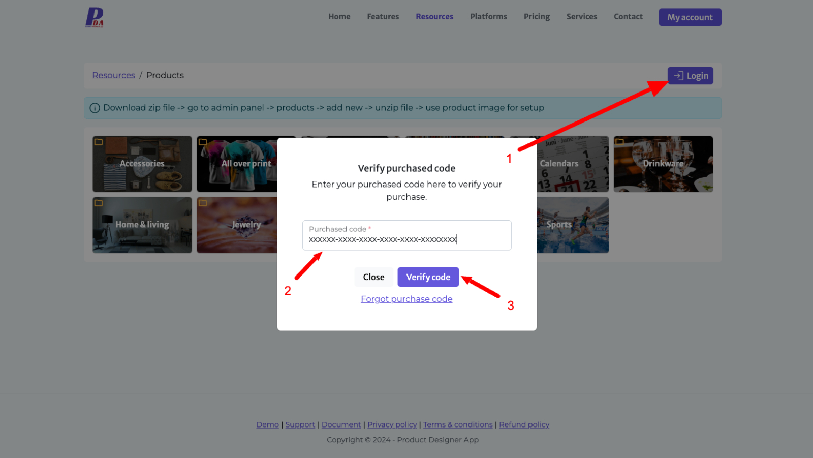 Login Guide - Product Designer App