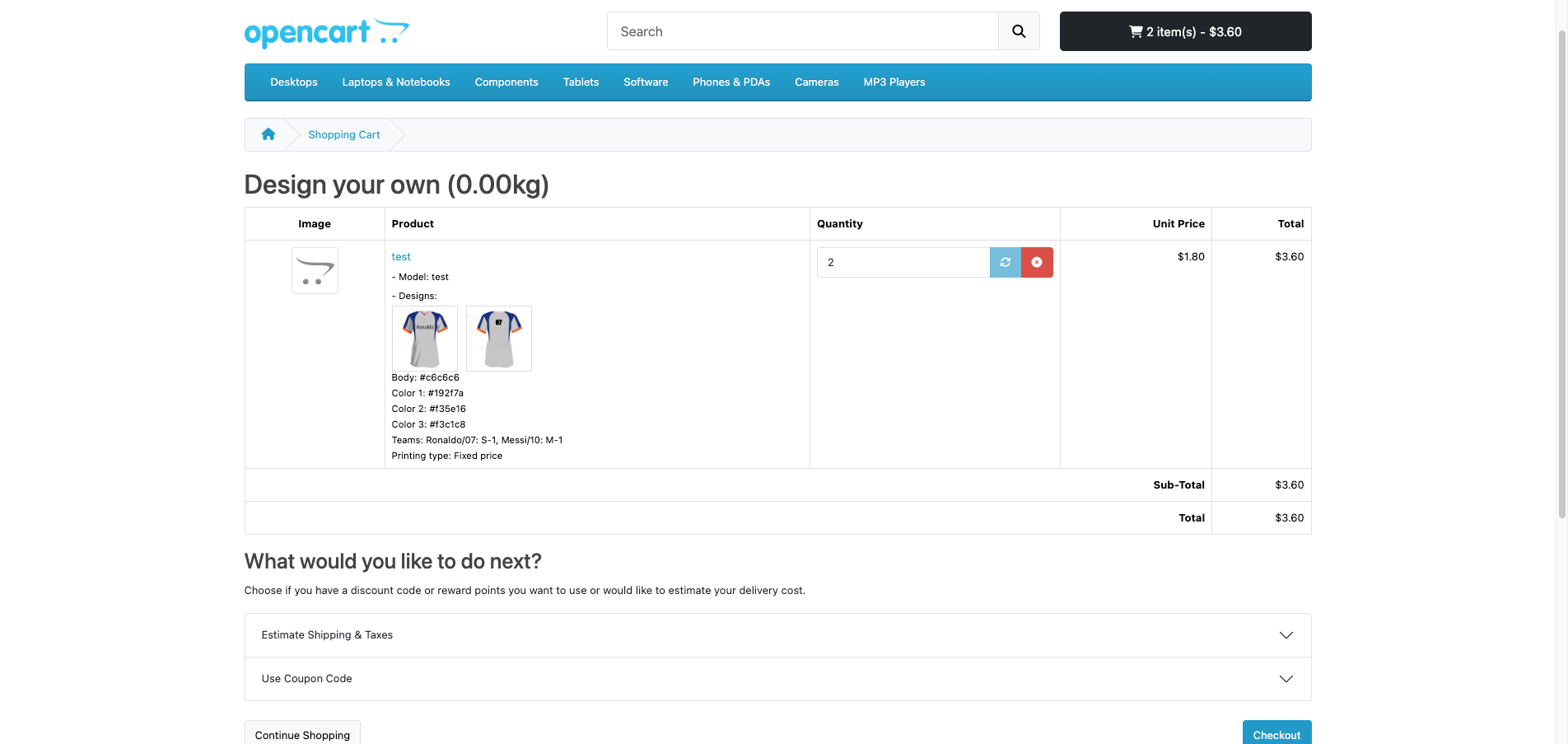 Cart & checkout page - Product Designer App